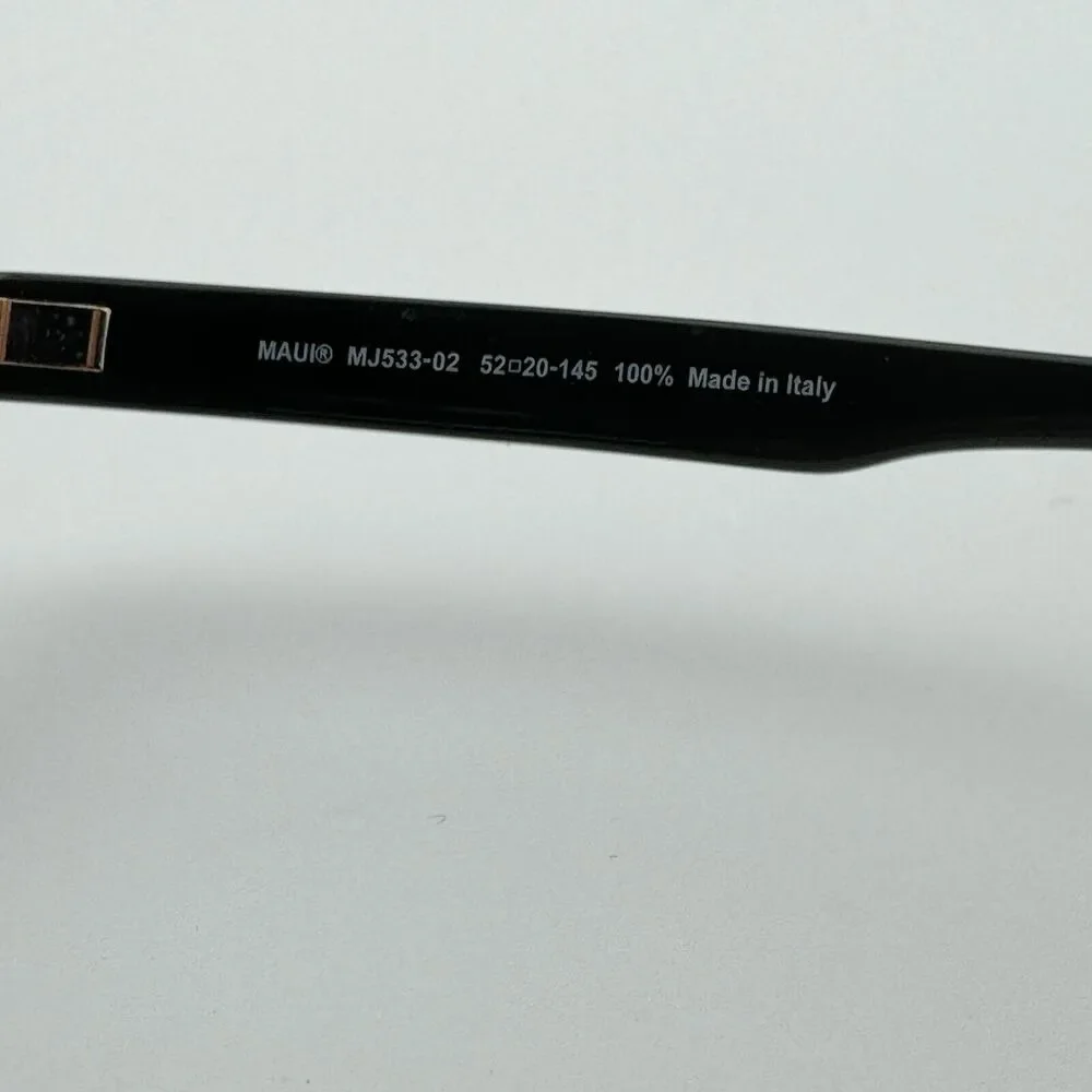 Maui Jim‎ Shave Ice MJ533-02 Black Polished Polarized Sunglasses H12462